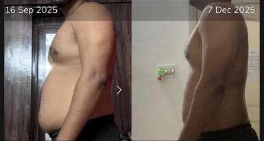 Chandra Shekar - Team PL Chandra Shekar progress - 96 kg to 86 kg in 3 months while working a 9-5, Pratyush Liftz client